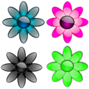 download Glossy Flowers 2 clipart image with 90 hue color