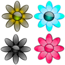 download Glossy Flowers 2 clipart image with 315 hue color