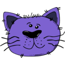download Cartoon Cat Face clipart image with 225 hue color