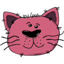 download Cartoon Cat Face clipart image with 315 hue color