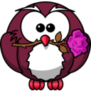 download Owl With Rose clipart image with 315 hue color
