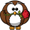 Owl With Rose