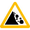 download Roadsign Falling Rocks clipart image with 45 hue color