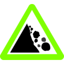 download Roadsign Falling Rocks clipart image with 90 hue color