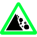 download Roadsign Falling Rocks clipart image with 135 hue color