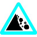 download Roadsign Falling Rocks clipart image with 180 hue color