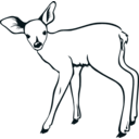 download Fawn Outline clipart image with 180 hue color