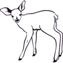 download Fawn Outline clipart image with 270 hue color
