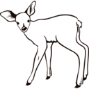 download Fawn Outline clipart image with 0 hue color