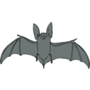 download Bat clipart image with 180 hue color