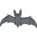 download Bat clipart image with 225 hue color