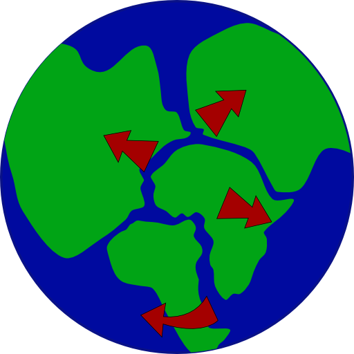 Earth With Continents Breaking Up