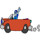 download Driving A Car clipart image with 180 hue color