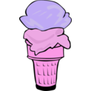 download Fast Food Desserts Ice Cream Cone Double clipart image with 270 hue color