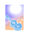 download Guitar clipart image with 180 hue color
