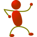 download Stickman clipart image with 180 hue color