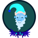 download Santa clipart image with 180 hue color
