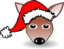 Funny Fawn Face Brown Cartoon With Santa Claus Hat