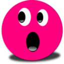 Frightened Smiley Pink Emoticon