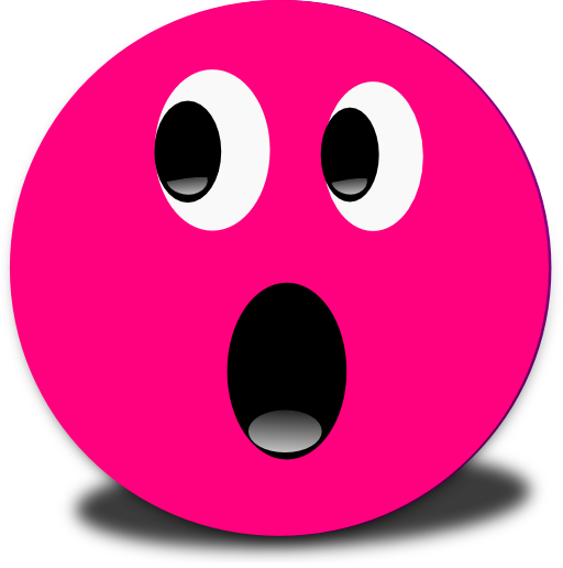 Frightened Smiley Pink Emoticon