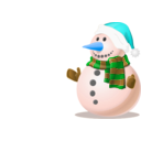 download Snowman Shaded clipart image with 180 hue color