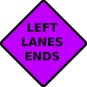 download Caution Left Lane Ends clipart image with 225 hue color