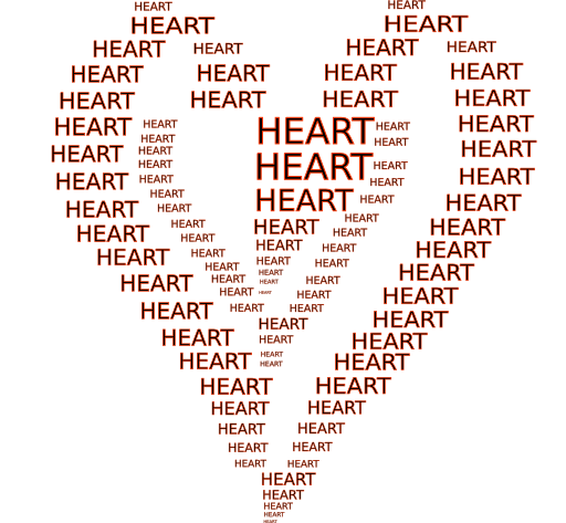 Heart Figure Done By Words