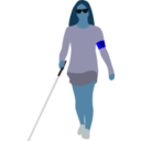 download Blind Woman clipart image with 180 hue color