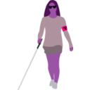 download Blind Woman clipart image with 270 hue color