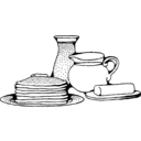 download Breakfast With Pancakes clipart image with 315 hue color