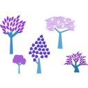 download Trees clipart image with 180 hue color