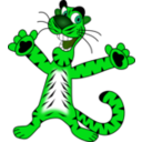 download Happy Tiger clipart image with 90 hue color