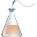 download Bubbling Erlenmeyer clipart image with 180 hue color