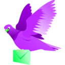 download A Flying Pigeon Delivering A Message clipart image with 90 hue color
