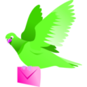 download A Flying Pigeon Delivering A Message clipart image with 270 hue color