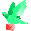 download A Flying Pigeon Delivering A Message clipart image with 315 hue color