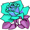 download Red Rose clipart image with 180 hue color