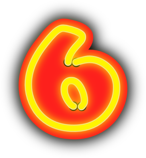 Neon Numerals 6