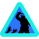 download Warning For Police Brutality clipart image with 180 hue color