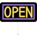 download Open Neon Sign clipart image with 45 hue color
