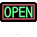 download Open Neon Sign clipart image with 135 hue color