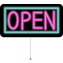 download Open Neon Sign clipart image with 315 hue color