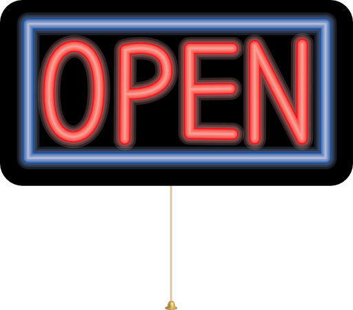 Open Neon Sign