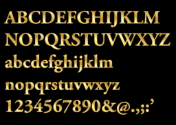 Gold Serif Letters