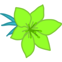 download Red Flower clipart image with 90 hue color