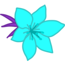 download Red Flower clipart image with 180 hue color