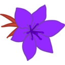 download Red Flower clipart image with 270 hue color