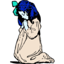 download Girl Praying clipart image with 180 hue color