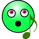 download Singing Smiley Face clipart image with 90 hue color