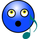 download Singing Smiley Face clipart image with 180 hue color